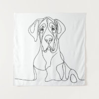 Hand Painted Great Dane Line Art 