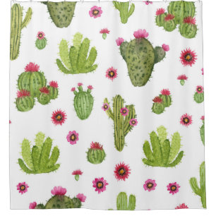 Hand Painted Green Cactus Pattern