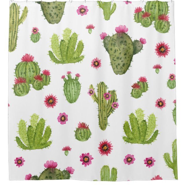 Hand Painted Green Cactus Pattern (Front)