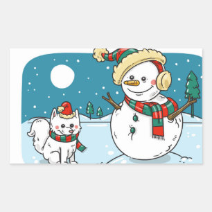 Hand Painted Holiday Snowman Sticker