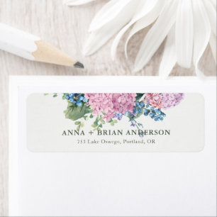 Hand-painted Hydrangea Wedding Return Address