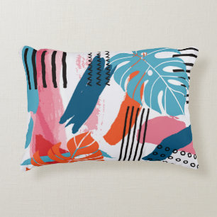 Hand painted illustrations wall arts. Surface patt Accent Pillow