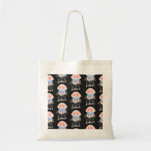 Hand-painted jellyfish, vibrant vintage pattern. tote bag
