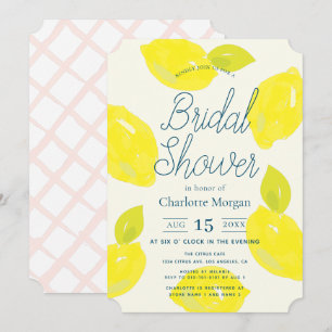 Hand Painted Lemon Citrus Bridal Shower Invitation