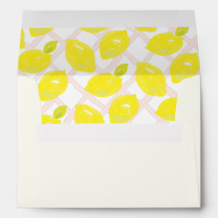 Hand Painted Lemon Citrus Wedding Envelope