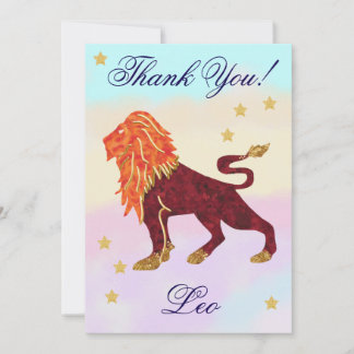 Hand-Painted Leo Birthday Thank You