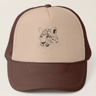 Hand Painted Leopard Minimalist Line Art Trucker Hat