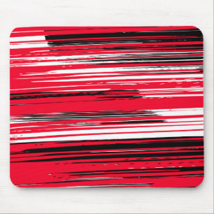 Hand painted lines - red mouse pad