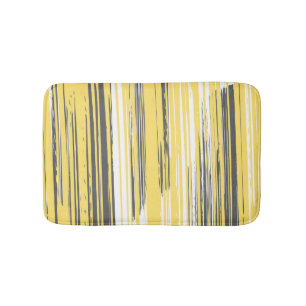 Hand painted lines - yellow bath mat