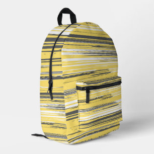 Hand painted lines - yellow printed backpack