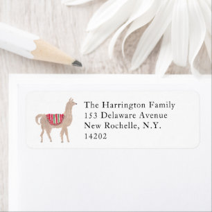 Hand-Painted Llama Farm Return Address Label