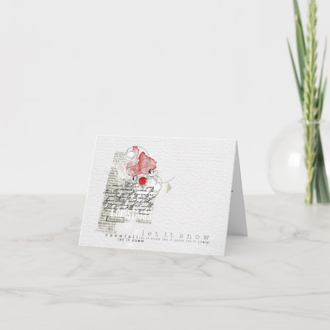 Hand painted Merry Christmas Santa Holiday Card (Front)