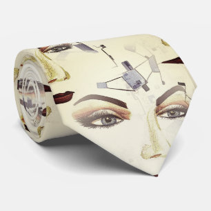 Hand-painted Mid Modern Pop Surrealism Artwork Tie