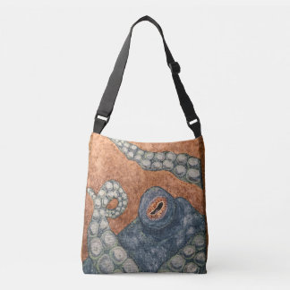 Hand painted Octopus Crossbody Bag