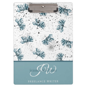 Hand painted personalized blue Floral Clipboard