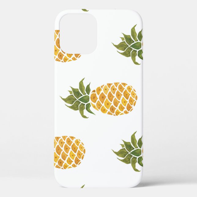 Hand-painted pineapples, watercolor background. Case-Mate iPhone case (Back)