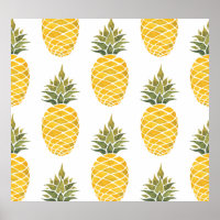 Hand Painted Pineapples: Watercolor Seamless.
