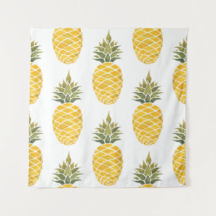 Hand Painted Pineapples: Watercolor Seamless. Tapestry