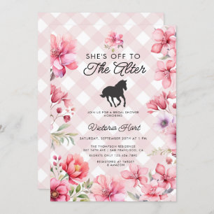 Hand Painted Pink Flower Derby Bridal Shower Invitation