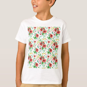 Hand Painted Pink Flowers Floral Pattern-23498 T-Shirt