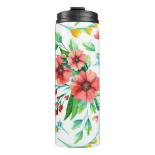 Hand Painted Pink Flowers Floral Pattern-23498 Thermal Tumbler