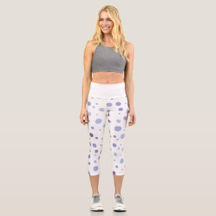 hand painted polka dots capri leggings