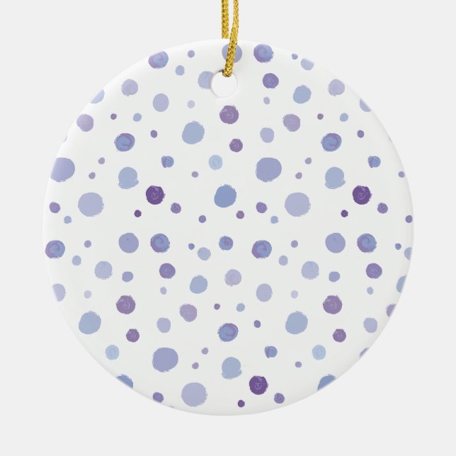 hand painted polka dots ceramic ornament (Front)