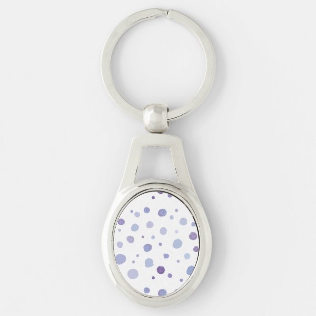 hand painted polka dots keychain (Front)