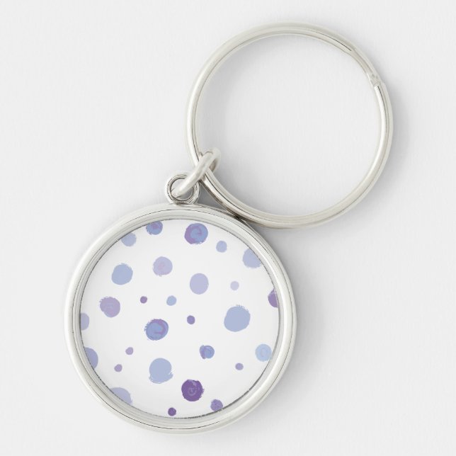hand painted polka dots keychain (Front)