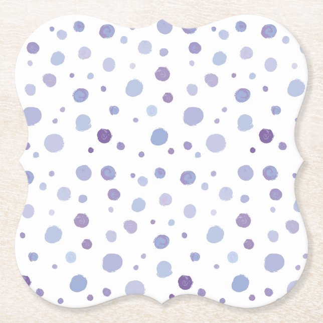 hand painted polka dots paper coaster (Front)
