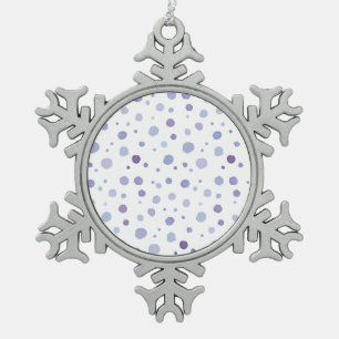 hand painted polka dots snowflake pewter christmas ornament