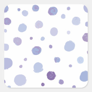 hand painted polka dots square sticker