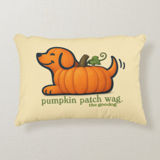 Hand Painted Pumpkin Dog Fall Accent Pillow