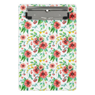 Hand Painted Red Flowers Floral Pattern-23498 Mini Clipboard