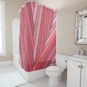 Hand Painted Red Geometric Stripe Design