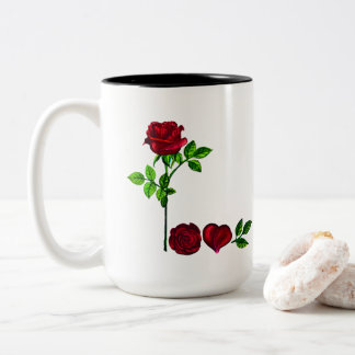 Hand-Painted Rose Mug – Romantic Floral Coffee Cup