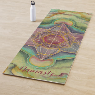 Hand Painted Sacred Geometry Namaste Yoga Mat