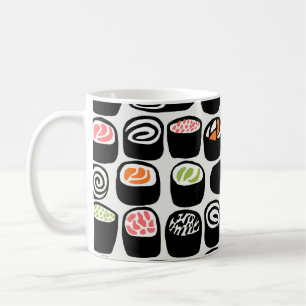 Hand painted seamless pattern with Asian food on v Coffee Mug