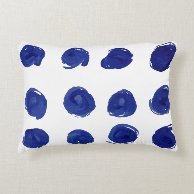 Hand painted seamless polka dots pattern accent pillow (Front)