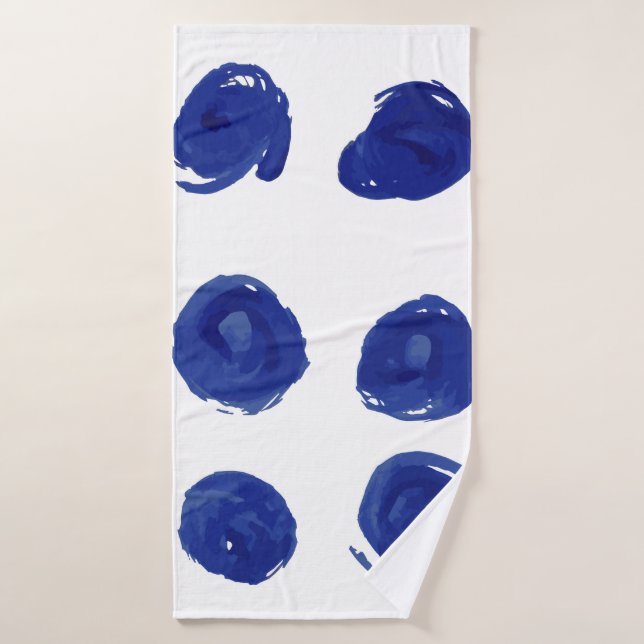 Hand painted seamless polka dots pattern bath towel (Bath Towel)
