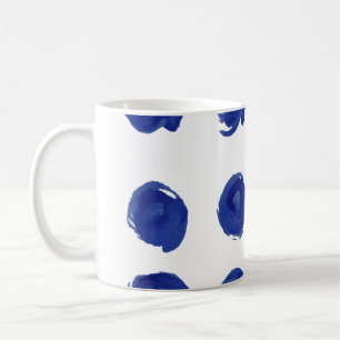 Hand painted seamless polka dots pattern coffee mug