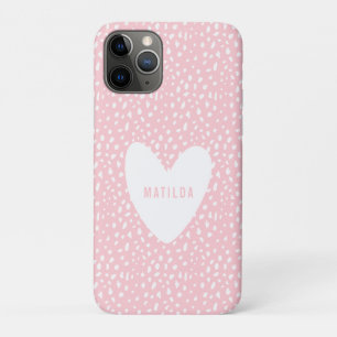 Hand painted spot and heart personalized iPhone 11 pro case