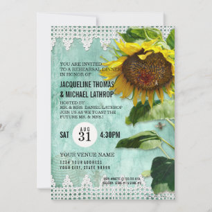 Hand Painted Sunflower Wooden Fence Bees Hive Invitation