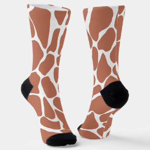 Hand-Painted Terracotta & White Giraffe Spots Socks