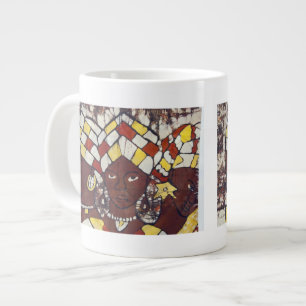 Hand painted textiles depicting every day large coffee mug