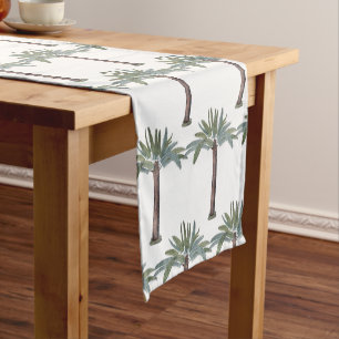 Hand-painted Tropical Palm Tree Custom Short Table Runner