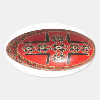 Hand painted Ukrainian Easter egg Oval Sticker