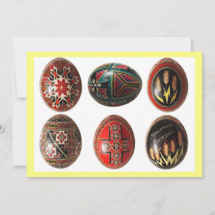 Hand Painted Ukrainian Easter Eggs customizable Holiday Card
