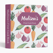 Hand Painted Vegetabl Pattern Recipe 3 Ring Binder