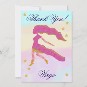 Hand-Painted Virgo Birthday Thank You Card